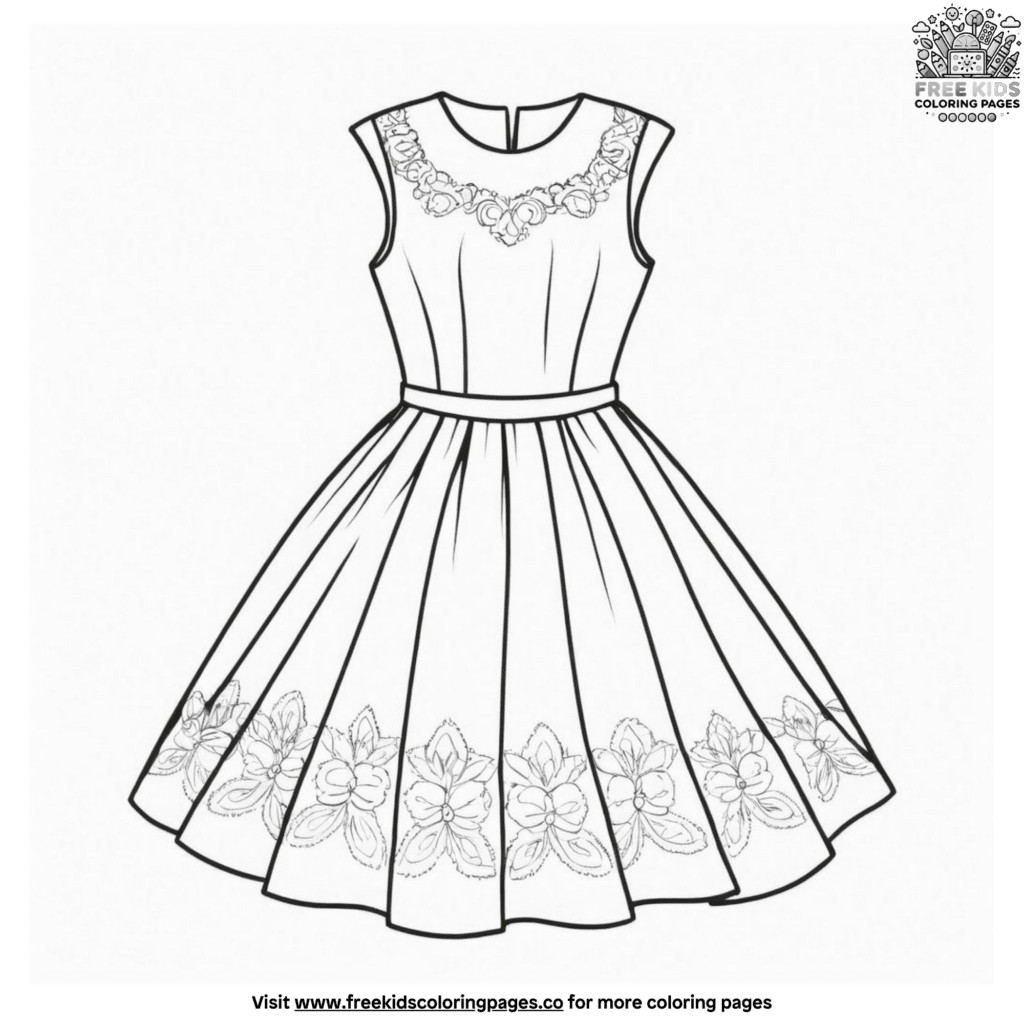 Beautiful Dress Coloring Pages For Creative Kids