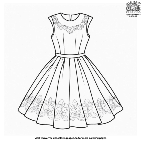 Little girl dress coloring pages