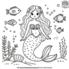 Adorable Mermaid Coloring Pages