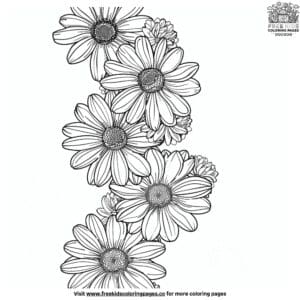 Adorable mother's day flowers coloring pages