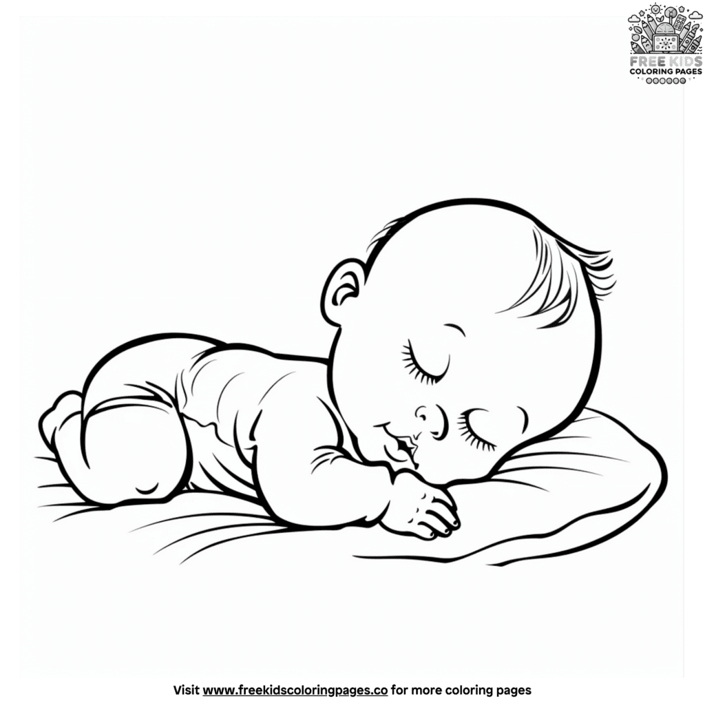 Newborn baby realistic baby coloring pages