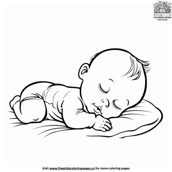 Newborn baby realistic baby coloring pages