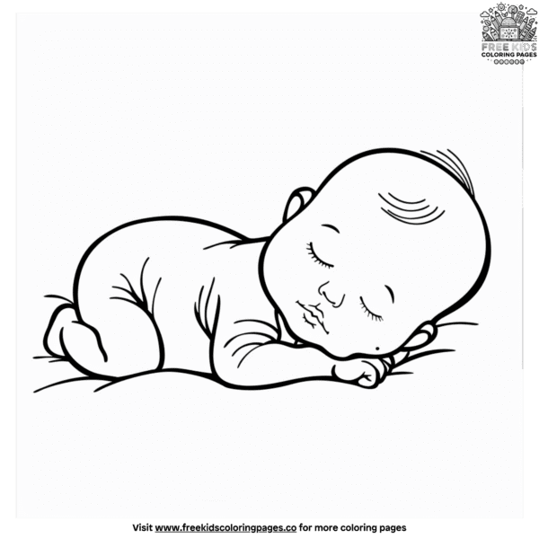 Cute newborn baby coloring pages