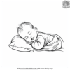 Adorable Newborn Baby Sleeping Coloring Pages