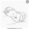 Lovely Newborn Baby Sleeping Coloring Pages