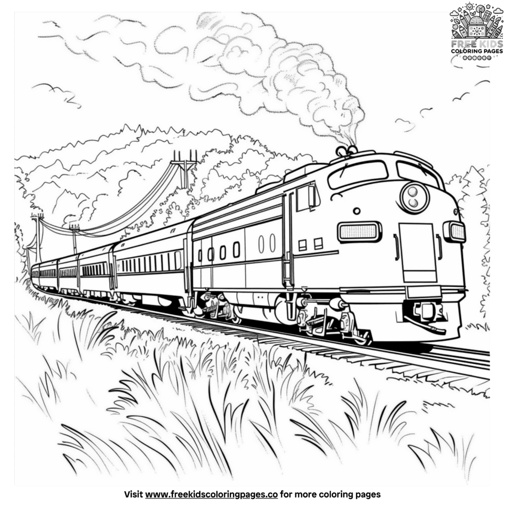 Passenger train coloring pages