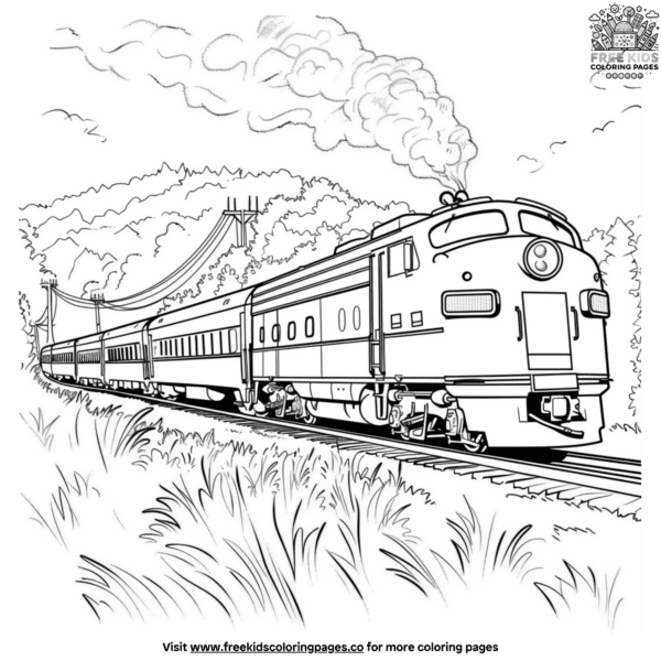 Passenger train coloring pages