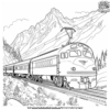 Train And Mountains Coloring Pages