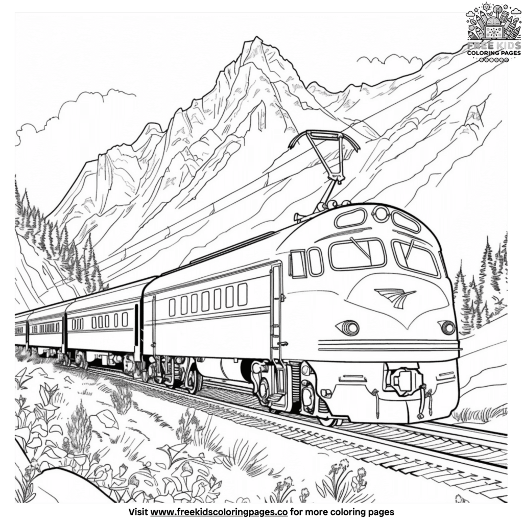 Passenger train coloring pages