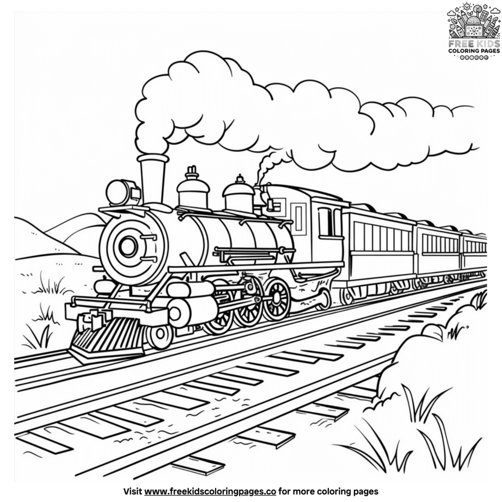 Passenger train coloring pages