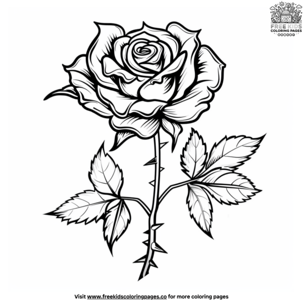 Rose Flower Coloring Pages