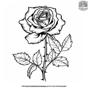 Lively Rose Coloring Pages For Beginners