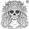 Lovely Sugar Skull Girl Coloring Pages