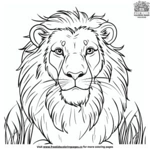 Detailed lion coloring pages