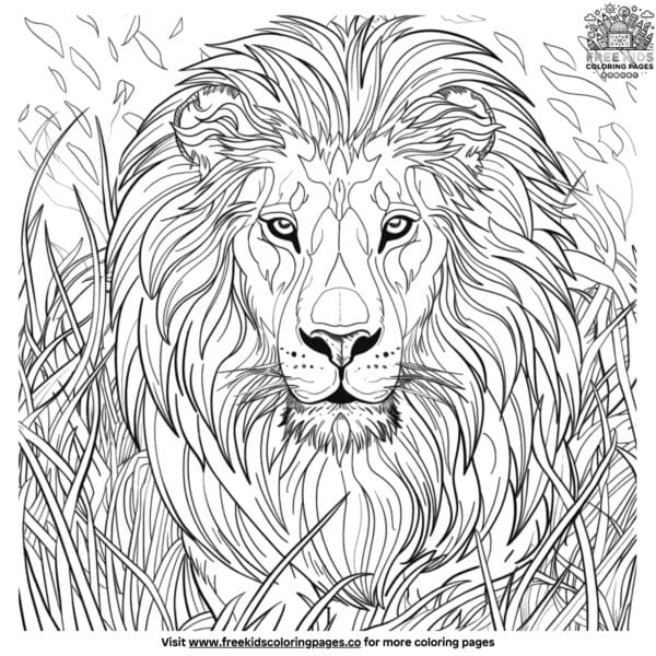 Lion head coloring pages