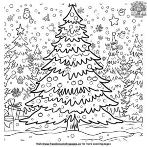 Huge Christmas Tree Coloring Pages