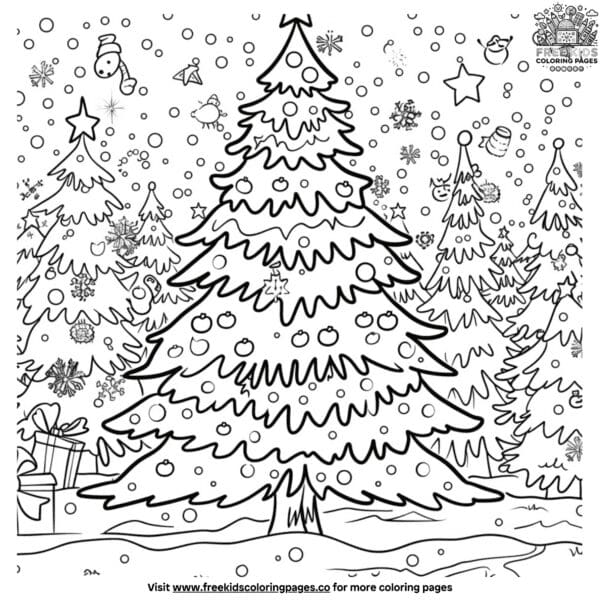 Huge christmas tree coloring pages