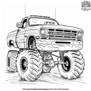 Bold police monster truck coloring pages