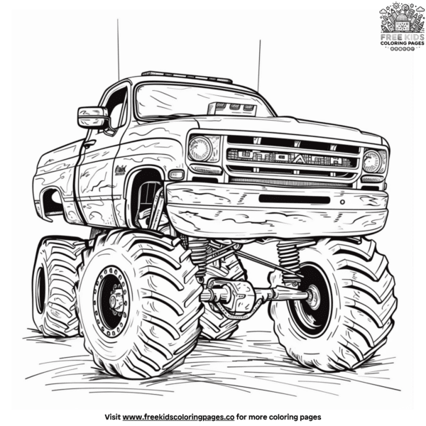 Bold police monster truck coloring pages