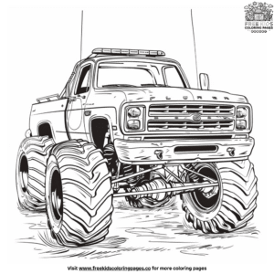 Awesome police monster truck coloring pages