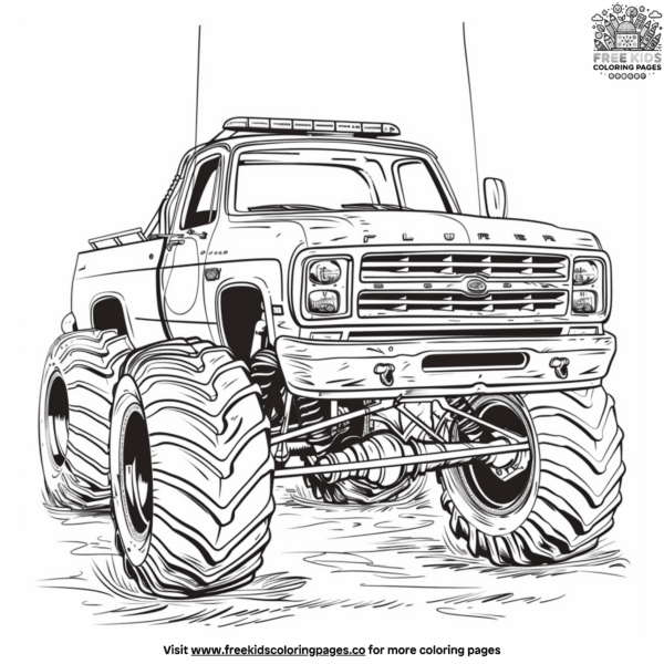 Awesome police monster truck coloring pages