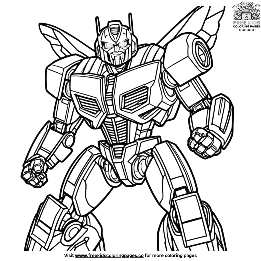 Bright Bumblebee Transformer Coloring Pages