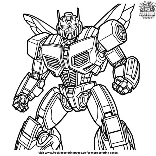 Bright bumblebee transformer coloring pages