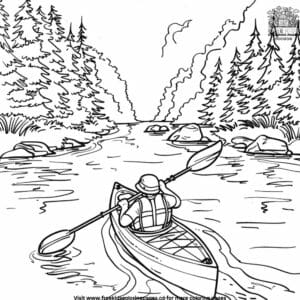 Camping scene coloring pages