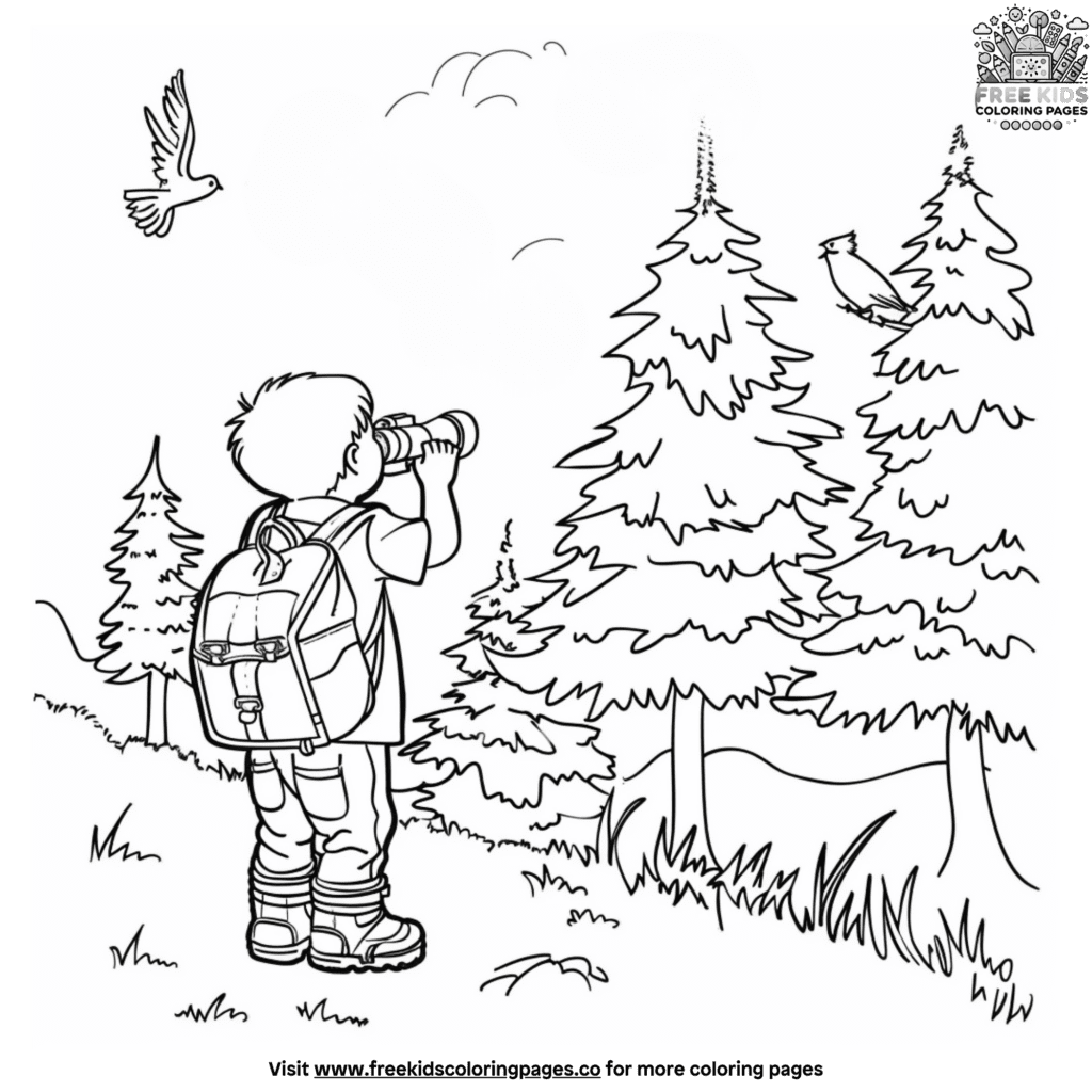 Camping scene camping coloring pages