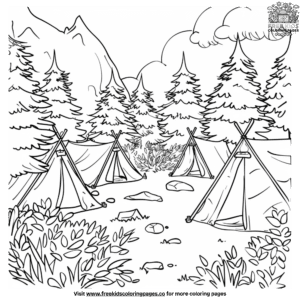 Outdoor Campsite Coloring Pages