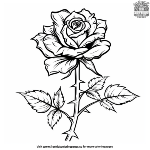 Realistic Rose Coloring Pages