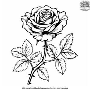 Enchanting rose coloring pages for natural artist