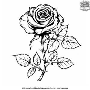 Attractive Rose Coloring Pages