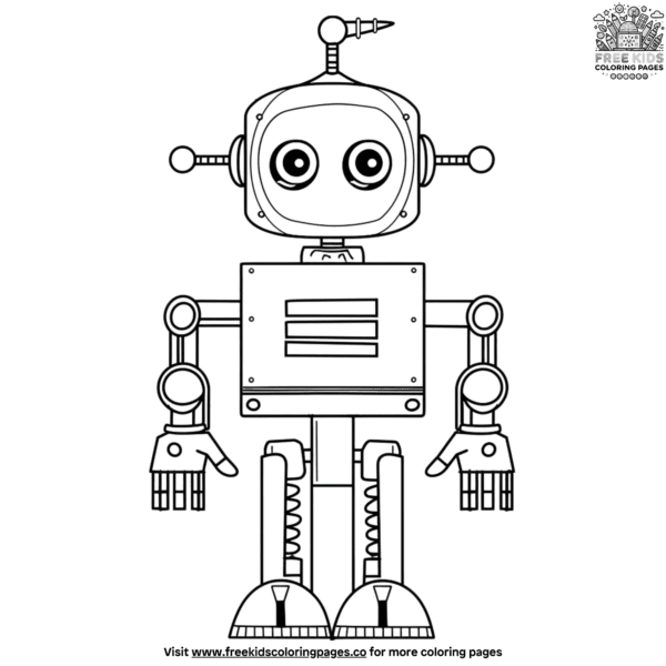 Robot mechanics science coloring pages