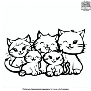 Delightful Cats And Kittens Coloring Pages