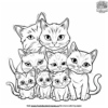 Cat Family Coloring Pages