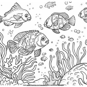 Challenging ocean hard coloring pages