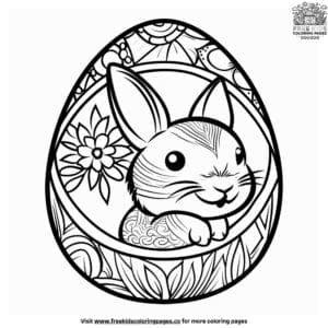 Animal-themed easter egg coloring pages