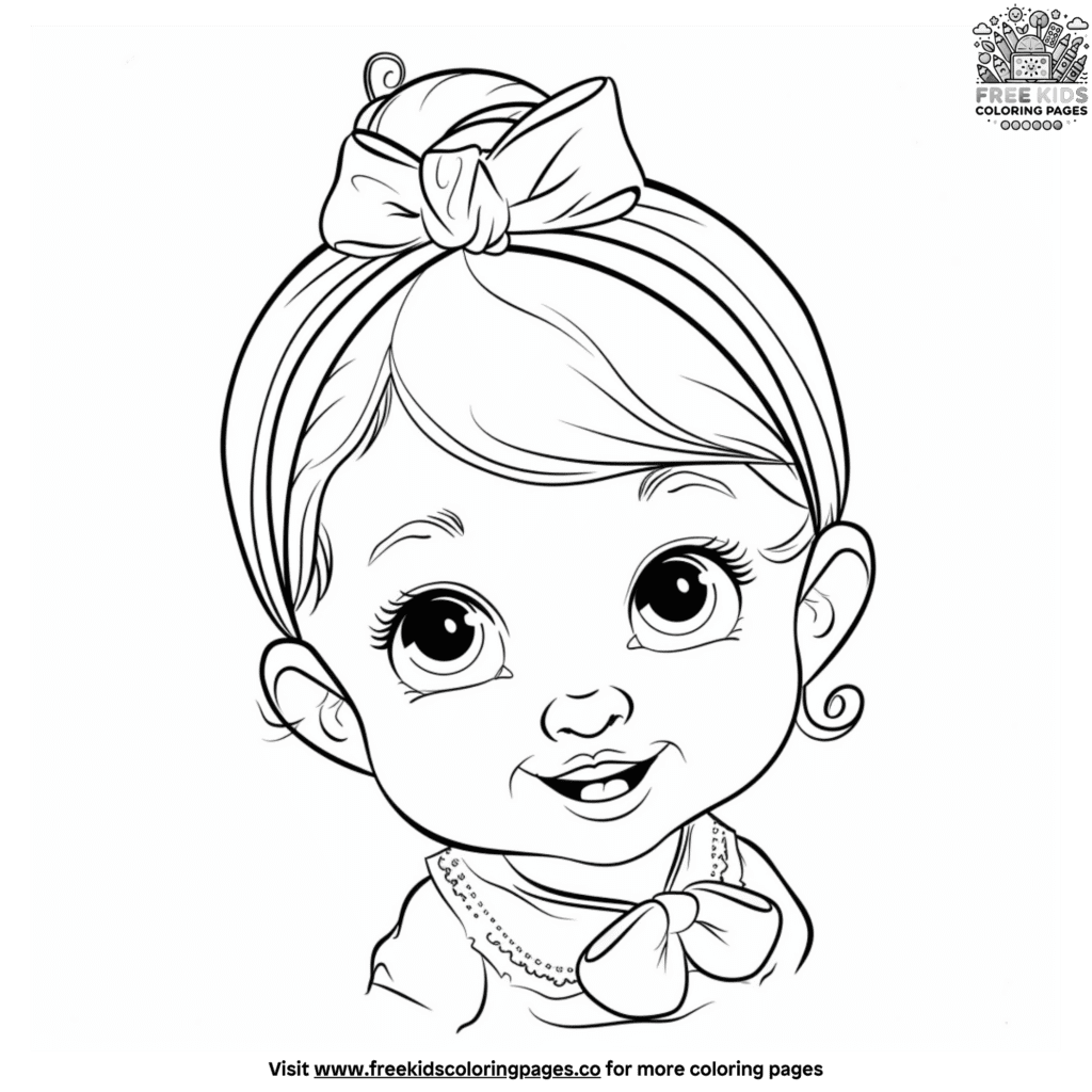 Charming baby girl coloring pages