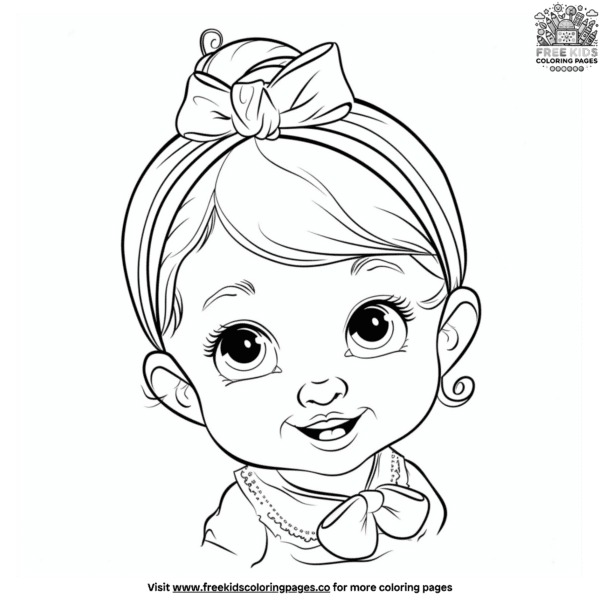 Charming baby girl coloring pages