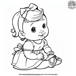 Vibrant baby girl coloring pages