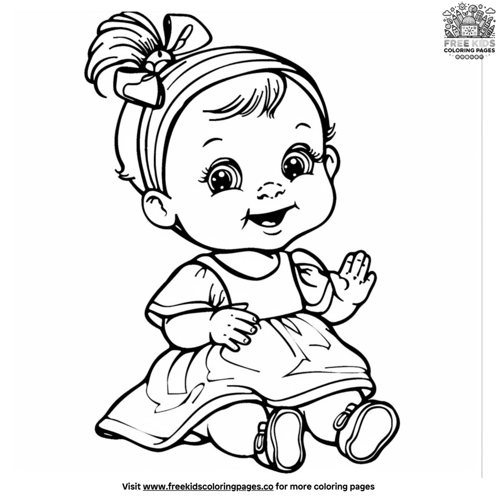 Enchanting baby girl coloring pages