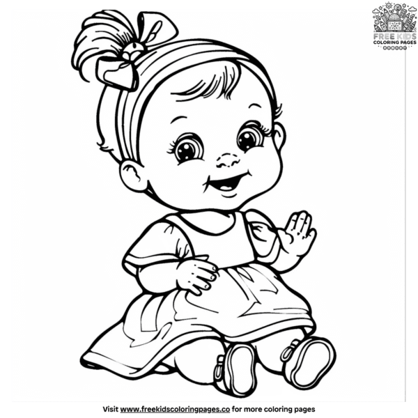 Enchanting baby girl coloring pages