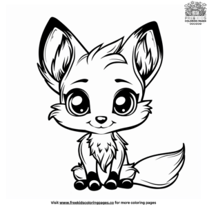 Baby Kawaii Fox Coloring Pages