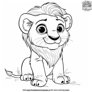 Baby lion coloring pages