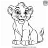 Happy Baby Lion Coloring Pages