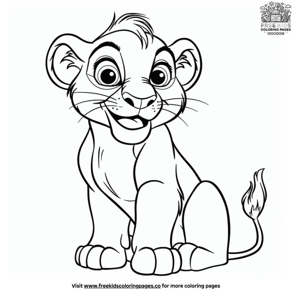 Baby lion coloring pages