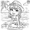 Cool Beach Lady Coloring Pages