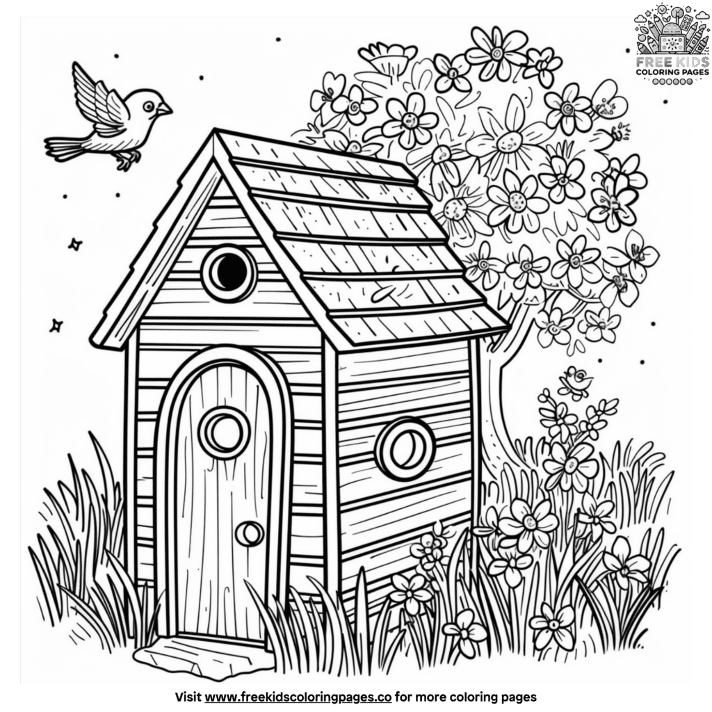 Delightful birdhouse coloring pages: create your own bird sanctuary