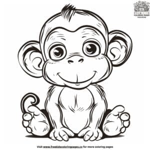 Cute Baby Monkey Coloring Pages